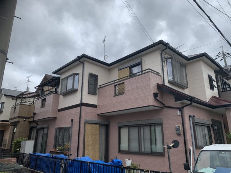 奈良の香芝市の株式会社ヨネヤの外壁塗装と屋根塗装のツートン③