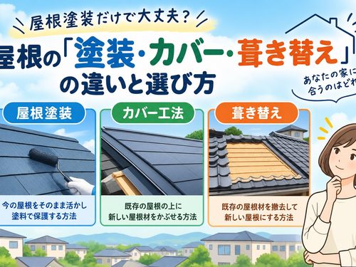 屋根の「塗装」・「カバー」・「葺き替え」違い・選び方について