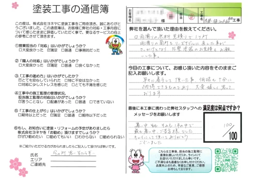 奈良県香芝市鎌田 株式会社S様（工場）　外壁塗装工事のお客様の声