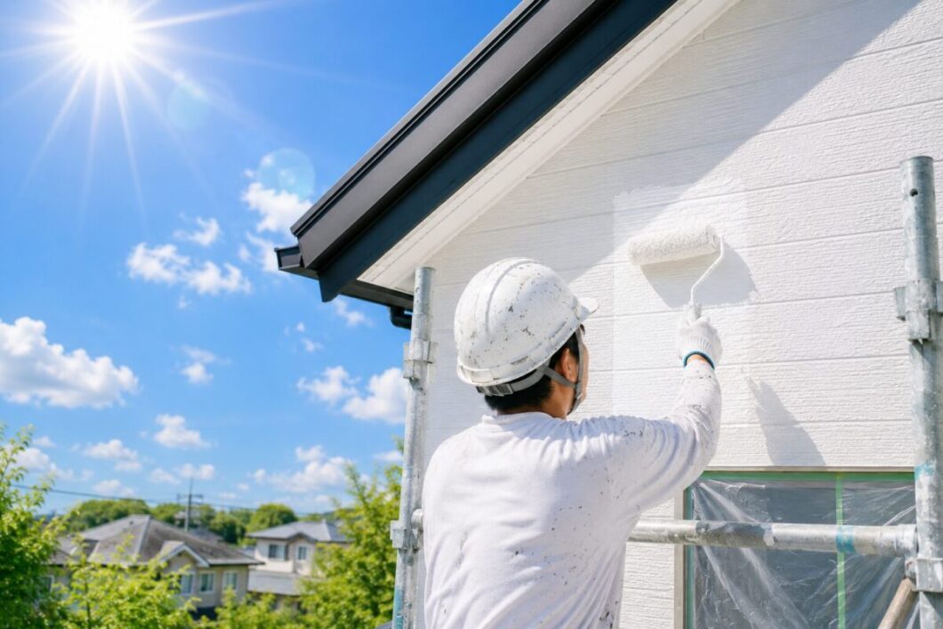 奈良県塗装会社による外壁・屋根塗装工事の夏の住宅
