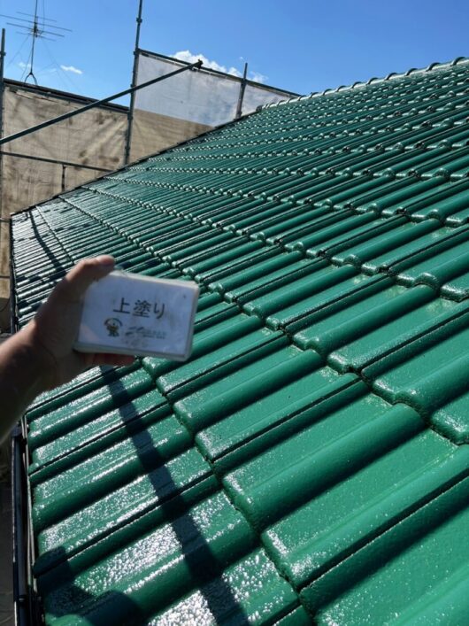 奈良県奈良市山陵町K様邸　外壁塗装・屋根塗装工事 屋根　上塗り