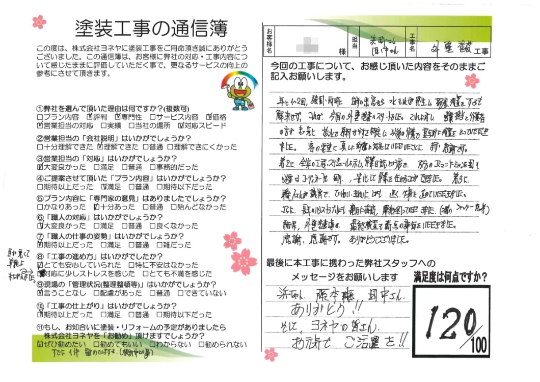 奈良県大和郡山市九条町H様邸　外壁塗装工事 施工後の写真