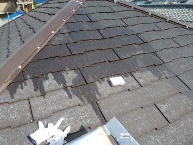 奈良・大和高田市Ｉ様邸 外壁・屋根塗装工事 屋根の洗浄
