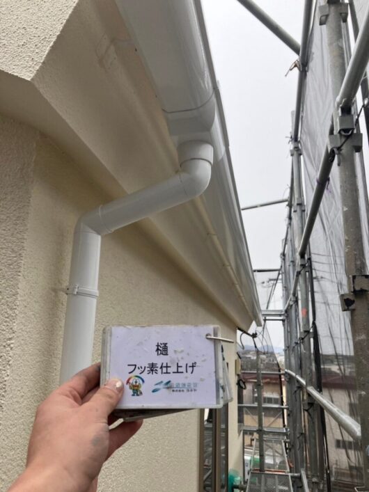 奈良県生駒市辻町T様邸　外壁塗装工事 樋　フッ素仕上げ