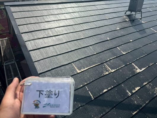 奈良県北葛城郡上牧町松里園F様邸　屋根塗装工事 下塗り