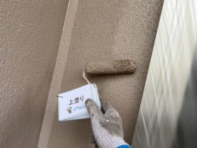奈良奈良市W様邸　外壁塗装・屋根塗装・防水工事　 外壁上塗り