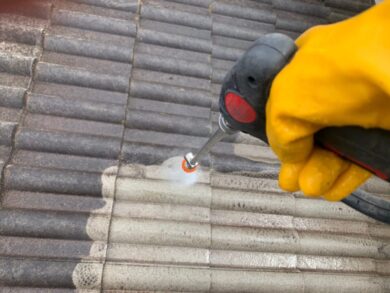 奈良香芝市Ｉ様邸　外壁塗装・屋根塗装・防水工事 洗浄