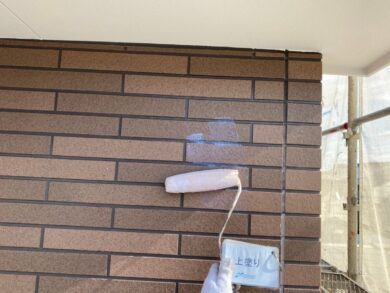 奈良大和高田市W様邸　外壁塗装・屋根カバー工法・防水工事 外壁塗装上塗り