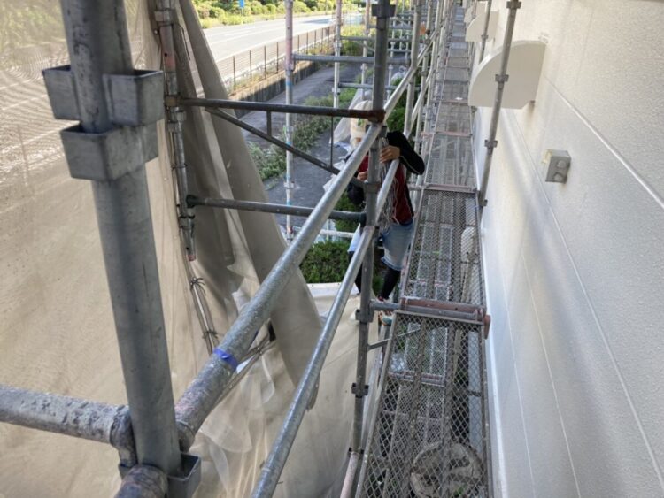 奈良の香芝市の株式会社ヨネヤと株式会社YONEXの外壁塗装と屋根等の作業工程⑩