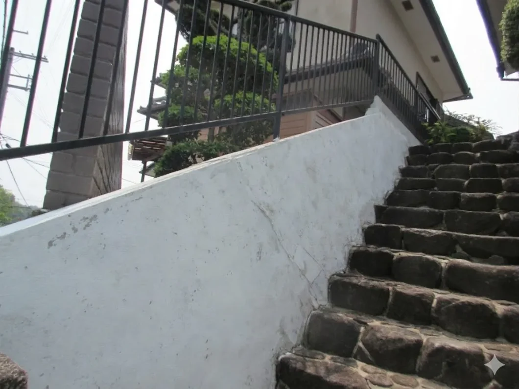 奈良県生駒市高山町M様邸　外塀塗装工事 施工前の写真