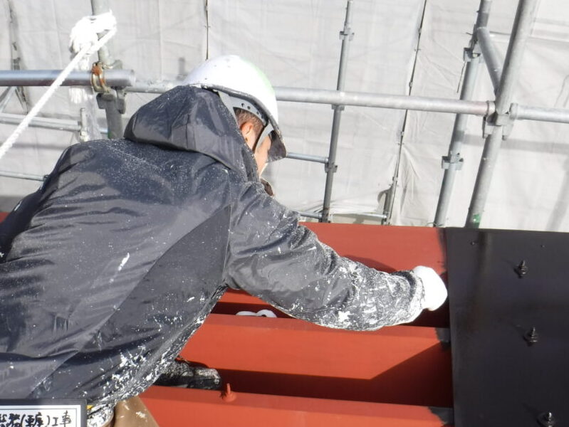 奈良の香芝市の株式会社ヨネヤと株式会社YONEXの外壁塗装と屋根等の作業工程⑭