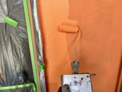 奈良奈良市M様邸　外壁塗装・屋根塗装・防水工事 外壁上塗り