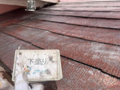 奈良奈良市W様邸　外壁塗装・屋根塗装・防水工事　 屋根下塗り