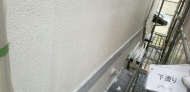 奈良香芝市H様　外壁塗装・外塀塗装工事 外壁塗装　下塗り