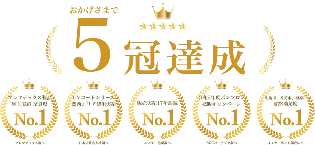 おかげさまで５冠達成