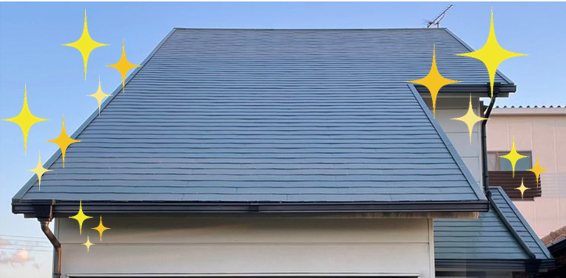 奈良の香芝市の株式会社ヨネヤの外壁塗装と屋根塗装の屋根塗装完成