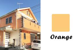 奈良の香芝市の株式会社ヨネヤの外壁塗装と屋根塗装のオレンジカラーの家の画像