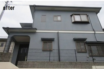奈良の香芝市の株式会社ヨネヤの外壁塗装と屋根塗装のグレー